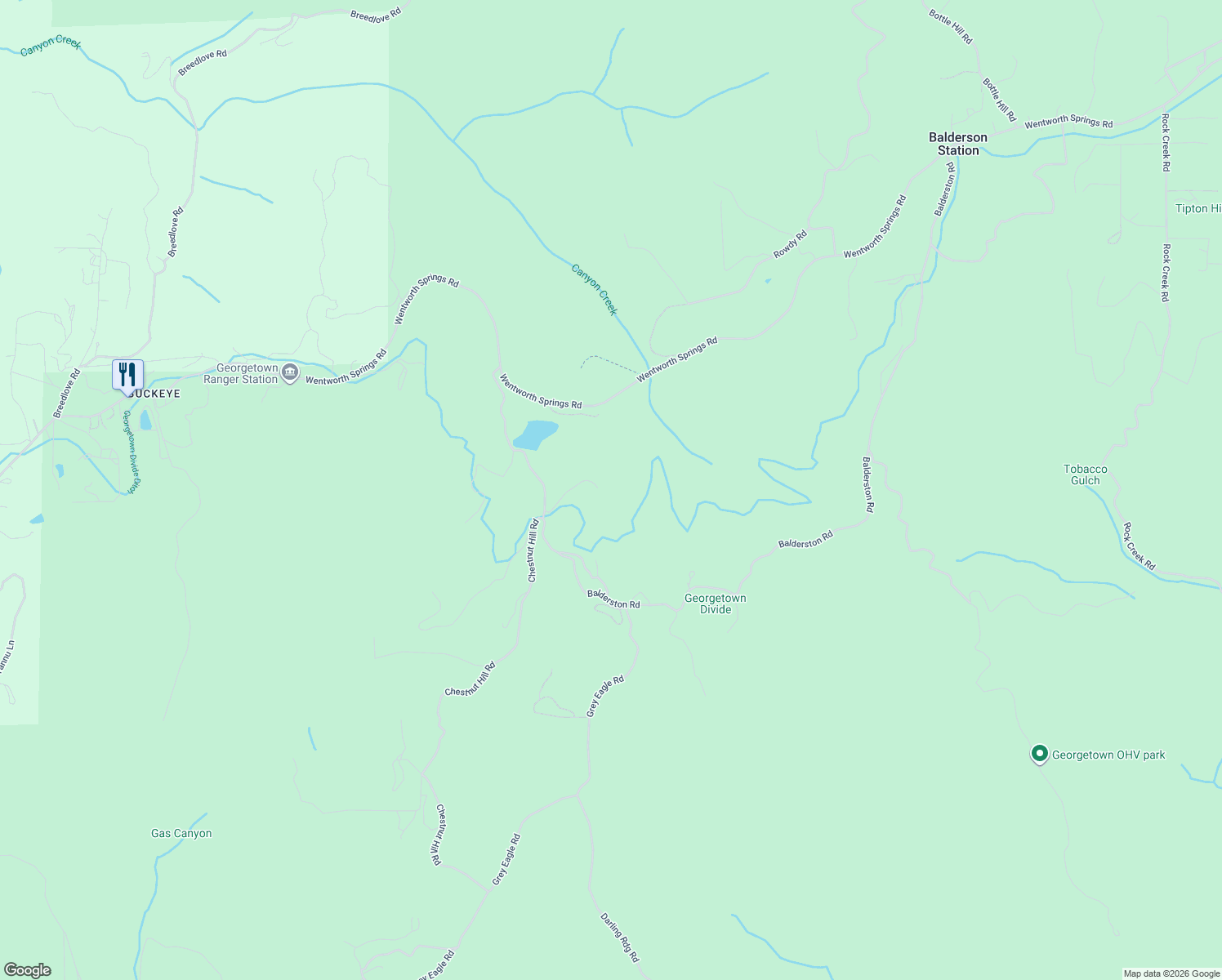 map of restaurants, bars, coffee shops, grocery stores, and more near 8265 Balderston Rd in Georgetown
