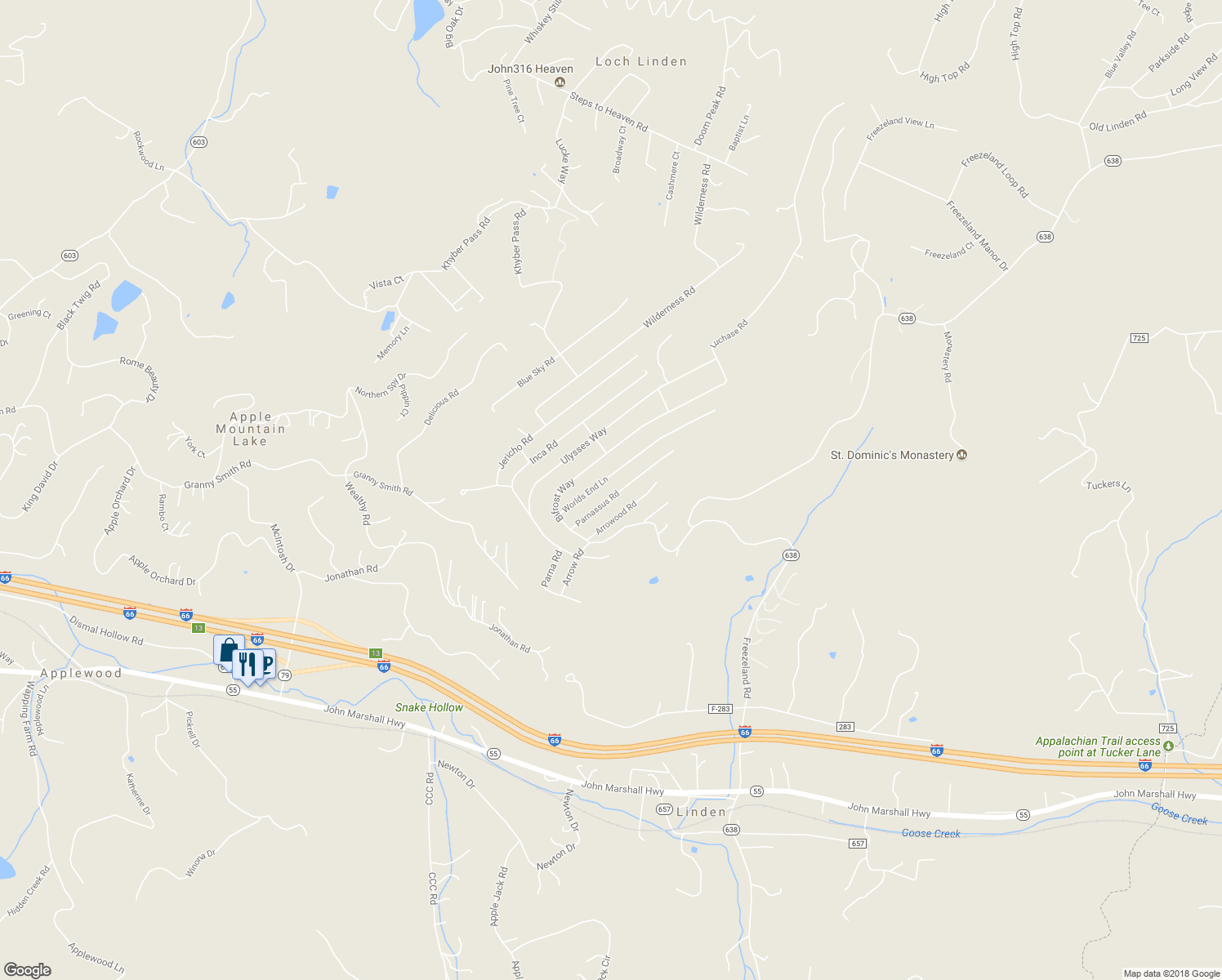 map of restaurants, bars, coffee shops, grocery stores, and more near 159 Parnassus Road in Linden