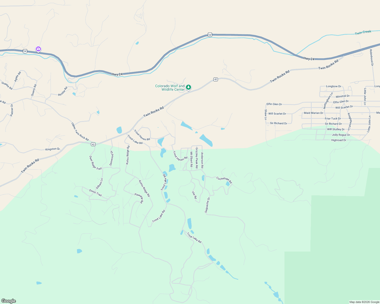 map of restaurants, bars, coffee shops, grocery stores, and more near 104 Mount Elbert Road in Florissant