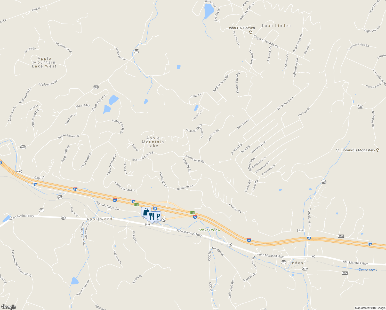 map of restaurants, bars, coffee shops, grocery stores, and more near 867 Granny Smith Road in Linden