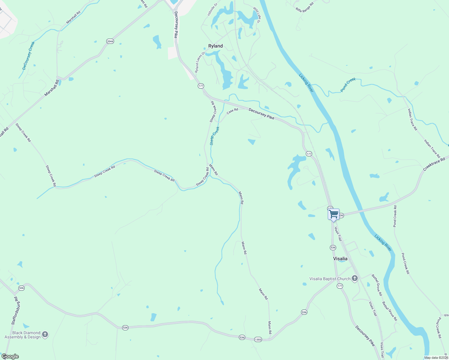 map of restaurants, bars, coffee shops, grocery stores, and more near 11252 Mann Road in Kenton County