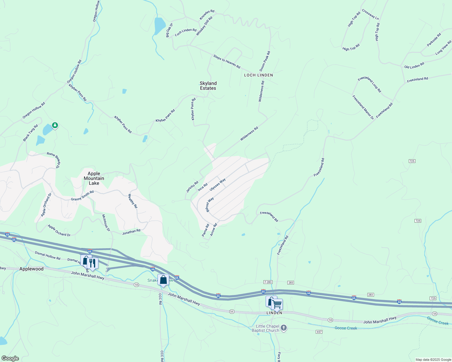 map of restaurants, bars, coffee shops, grocery stores, and more near 42 Passway Lane in Linden