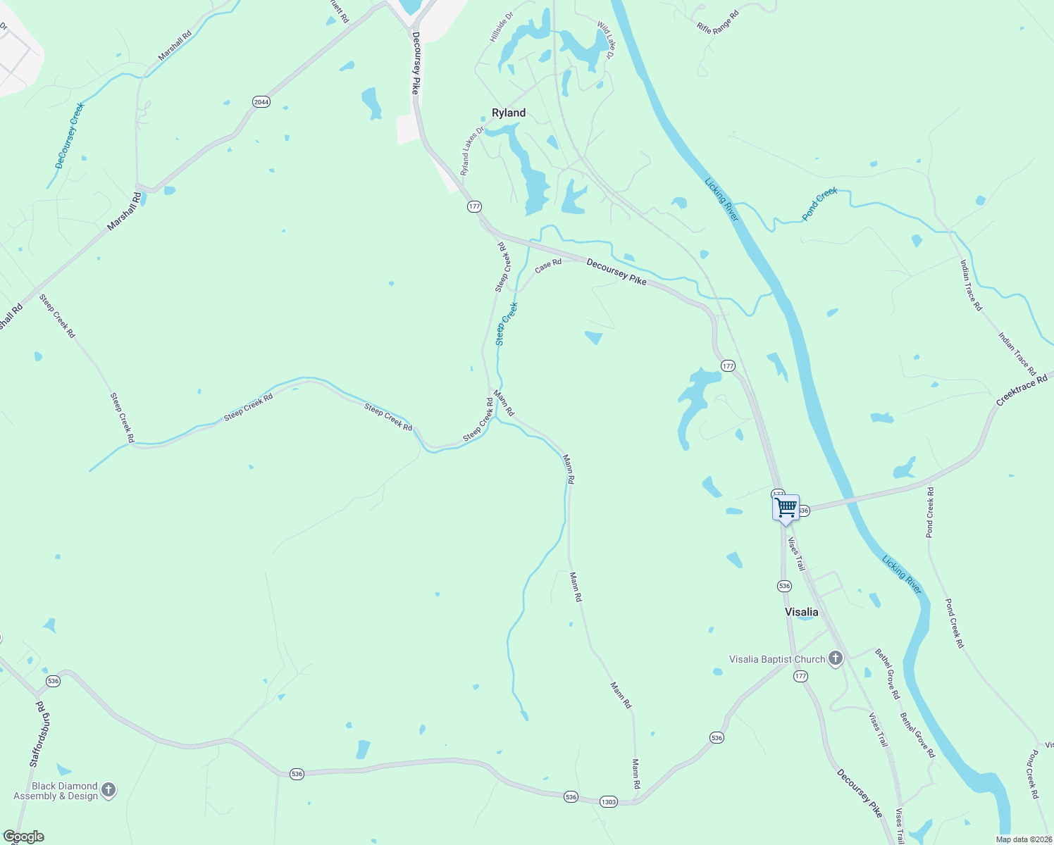 map of restaurants, bars, coffee shops, grocery stores, and more near 11252 Mann Road in Kenton County