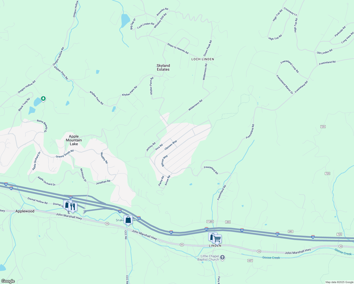 map of restaurants, bars, coffee shops, grocery stores, and more near 42 Passway Lane in Linden