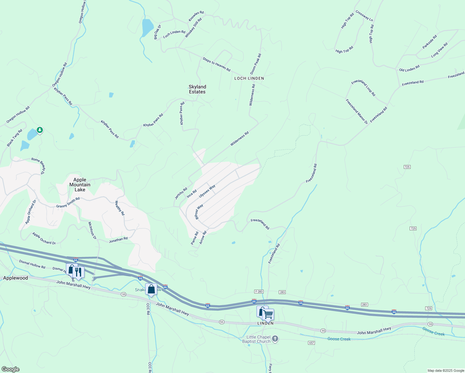 map of restaurants, bars, coffee shops, grocery stores, and more near 880 Bifrost Way in Linden