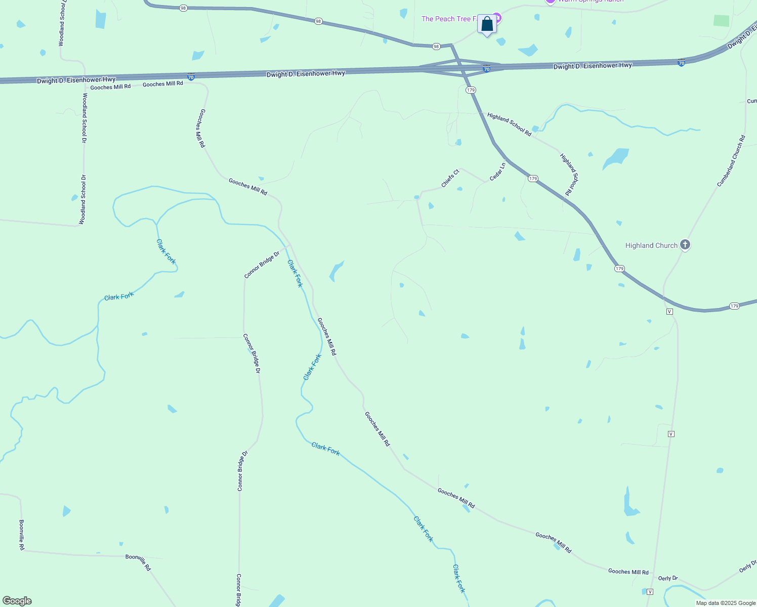 map of restaurants, bars, coffee shops, grocery stores, and more near 16501-16599 Kacey Court in Boonville