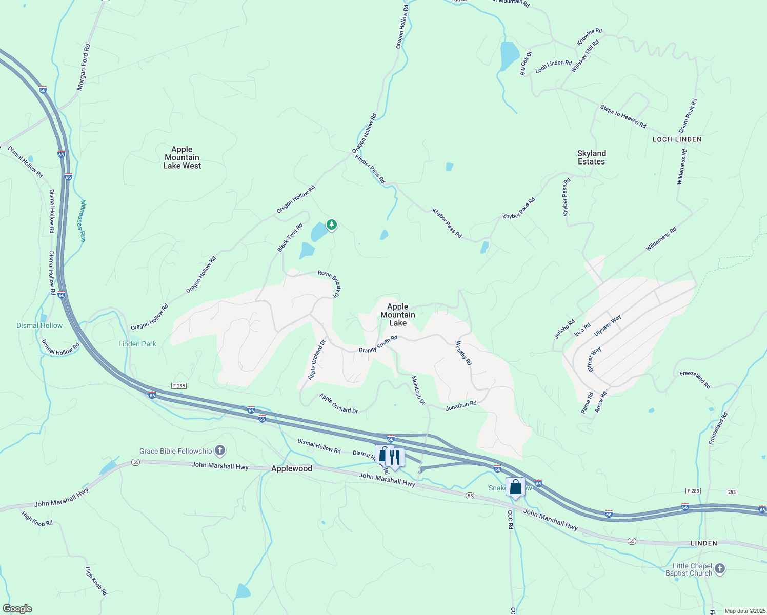 map of restaurants, bars, coffee shops, grocery stores, and more near 15 Crab Apple Court in Linden