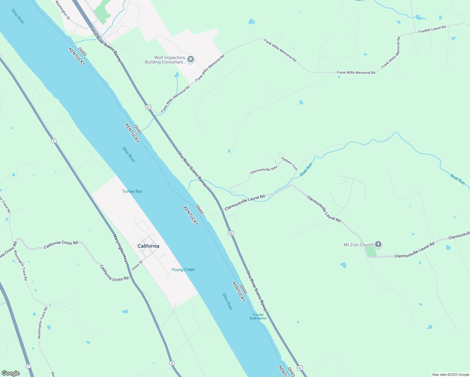 map of restaurants, bars, coffee shops, grocery stores, and more near 1380 Clermontville Spur in New Richmond