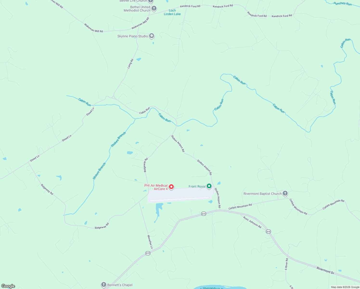 map of restaurants, bars, coffee shops, grocery stores, and more near 779 Stokes Airport Road in Front Royal