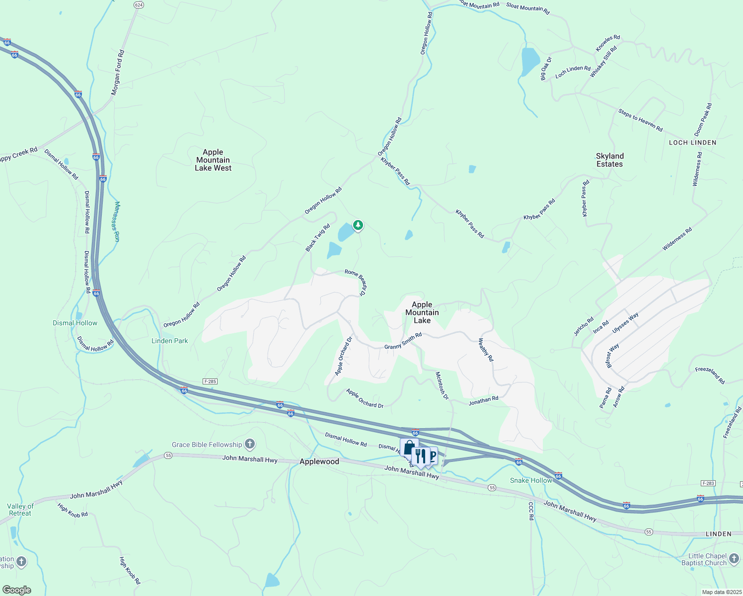 map of restaurants, bars, coffee shops, grocery stores, and more near 320 Rome Beauty Drive in Linden