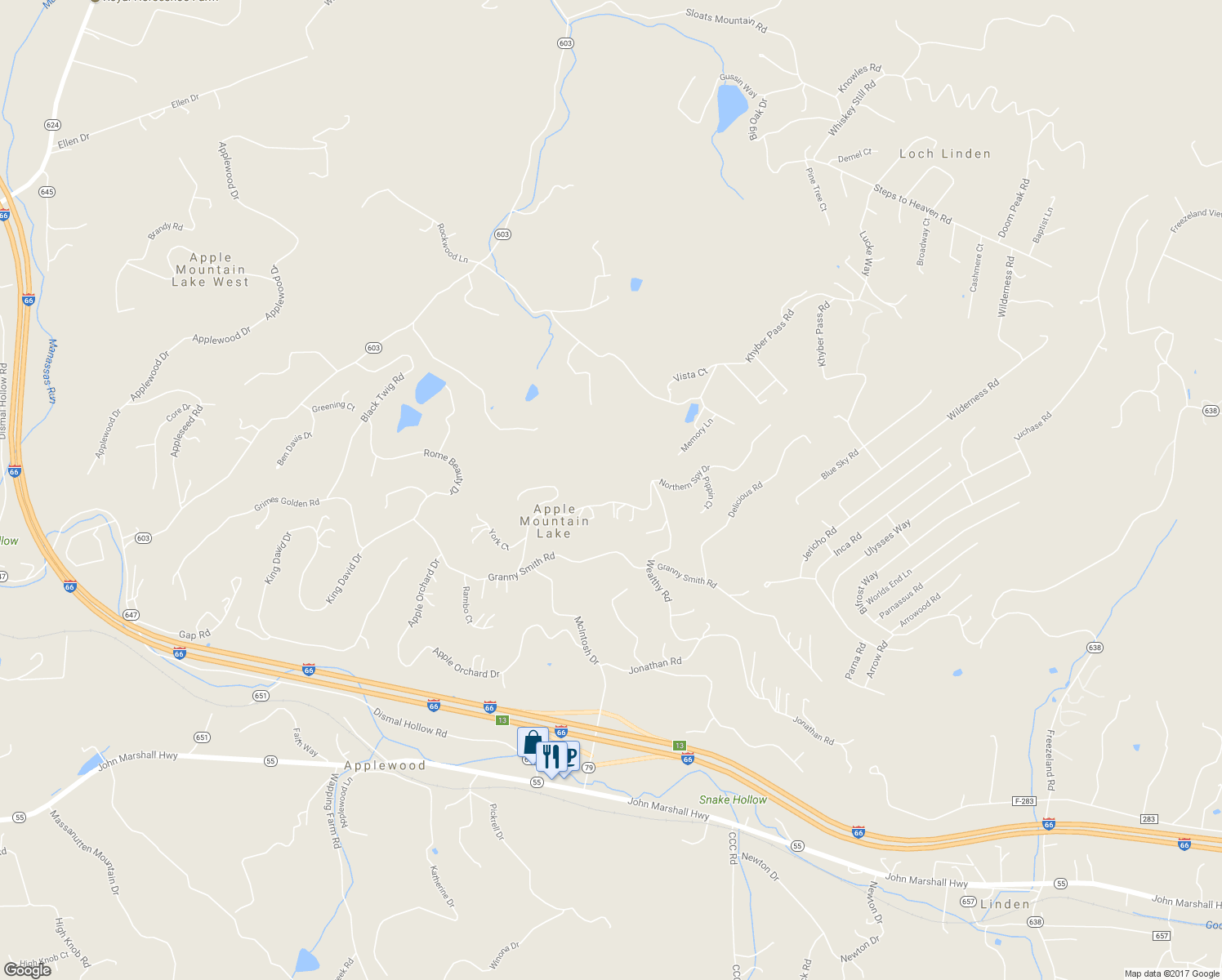 map of restaurants, bars, coffee shops, grocery stores, and more near 397 Northern Spy Drive in Linden