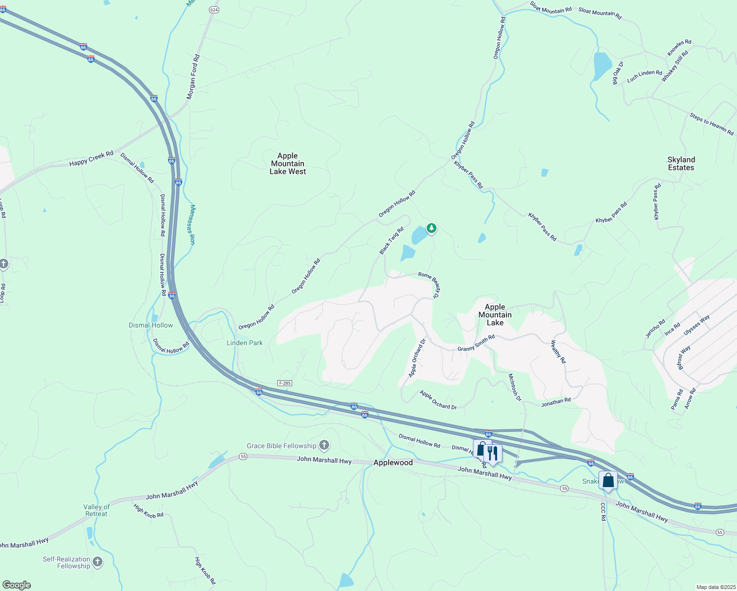 map of restaurants, bars, coffee shops, grocery stores, and more near 170 Grimes Golden Road in Linden