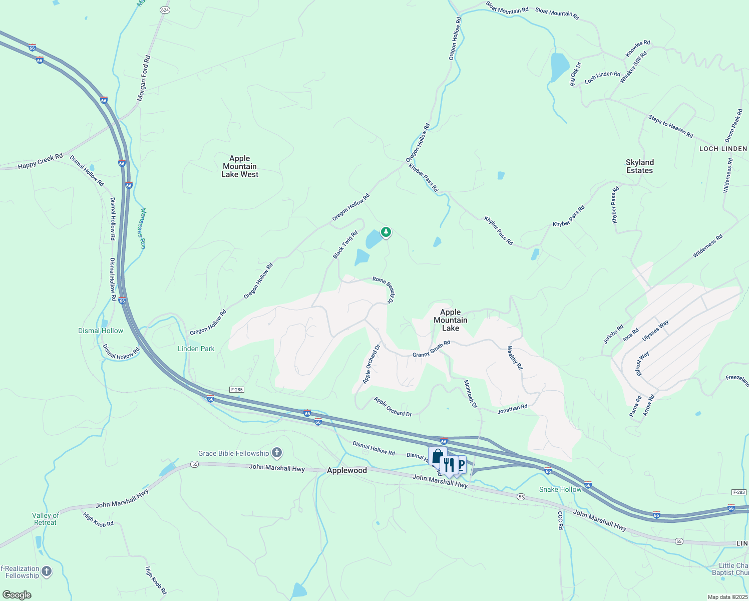 map of restaurants, bars, coffee shops, grocery stores, and more near 259 Rome Beauty Drive in Linden