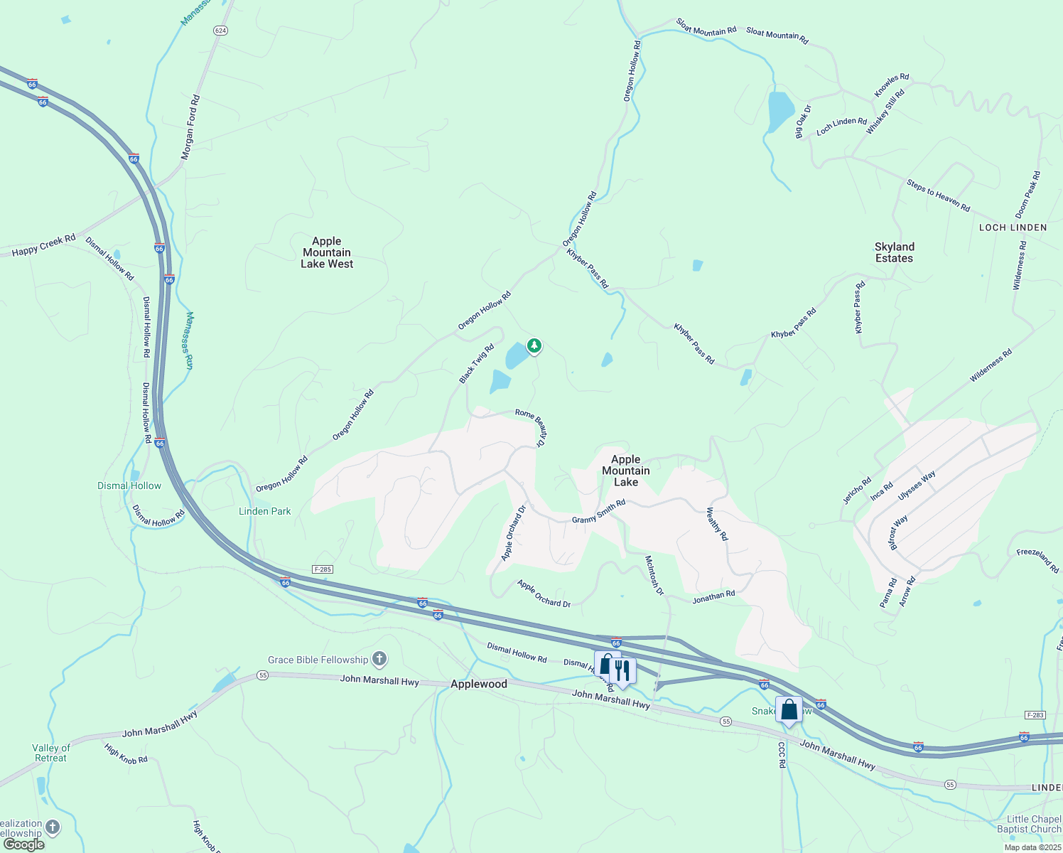 map of restaurants, bars, coffee shops, grocery stores, and more near 433 Rome Beauty Drive in Linden