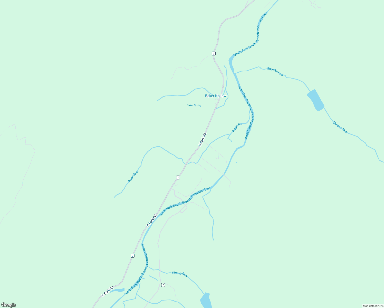 map of restaurants, bars, coffee shops, grocery stores, and more near 11127 South Fork Road in Moorefield