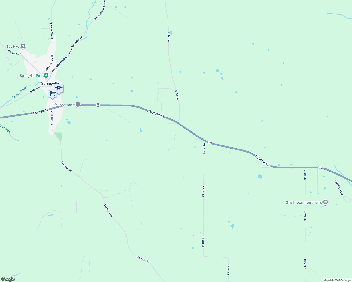 map of restaurants, bars, coffee shops, grocery stores, and more near 68 Kenwood Addition Road in Springville