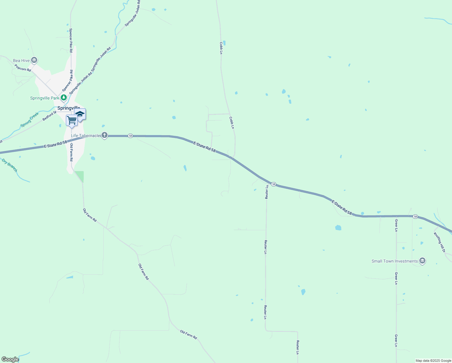map of restaurants, bars, coffee shops, grocery stores, and more near 68 Kenwood Addition Road in Springville