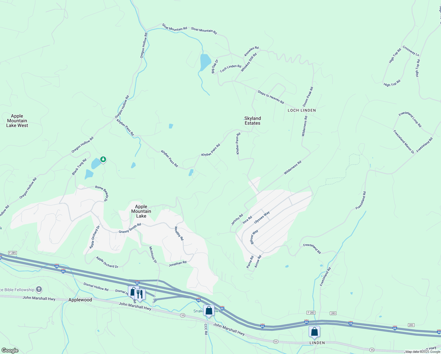 map of restaurants, bars, coffee shops, grocery stores, and more near 936 Northern Spy Drive in Linden