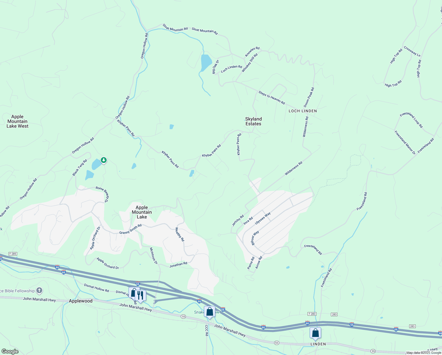 map of restaurants, bars, coffee shops, grocery stores, and more near 936 Northern Spy Drive in Linden