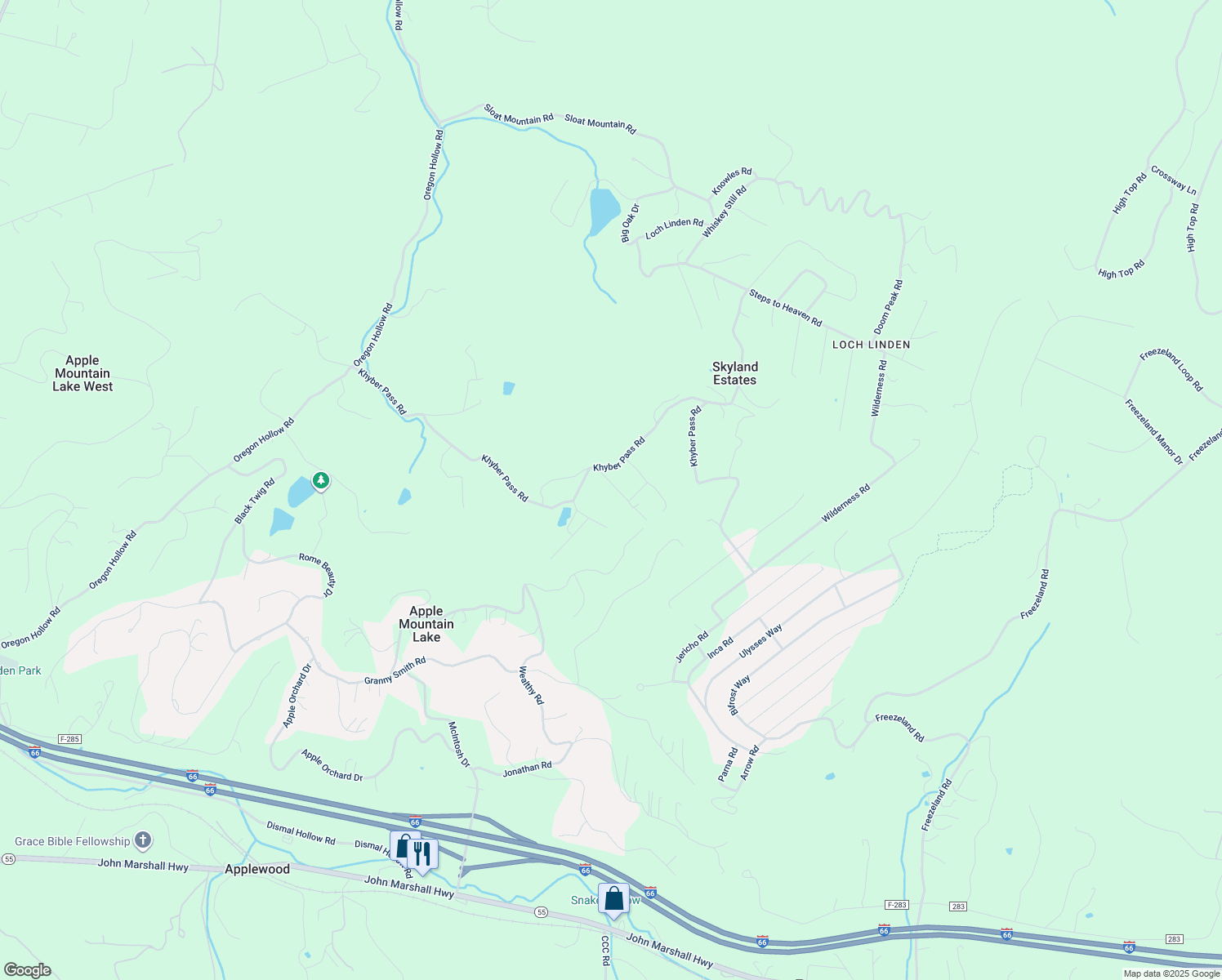 map of restaurants, bars, coffee shops, grocery stores, and more near 70 Beyond Tomorrow Way in Linden