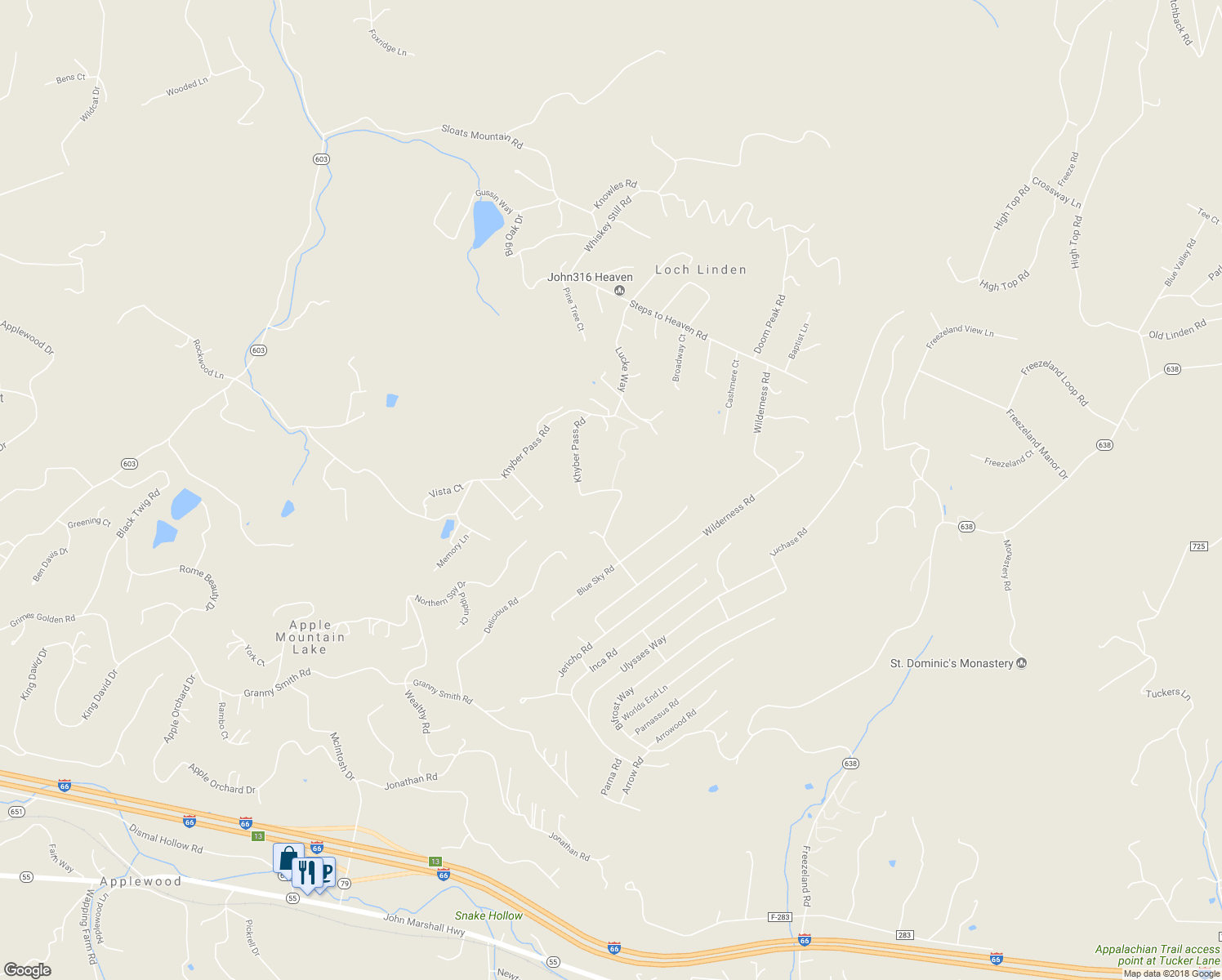 map of restaurants, bars, coffee shops, grocery stores, and more near 1641 Khyber Pass Road in Linden