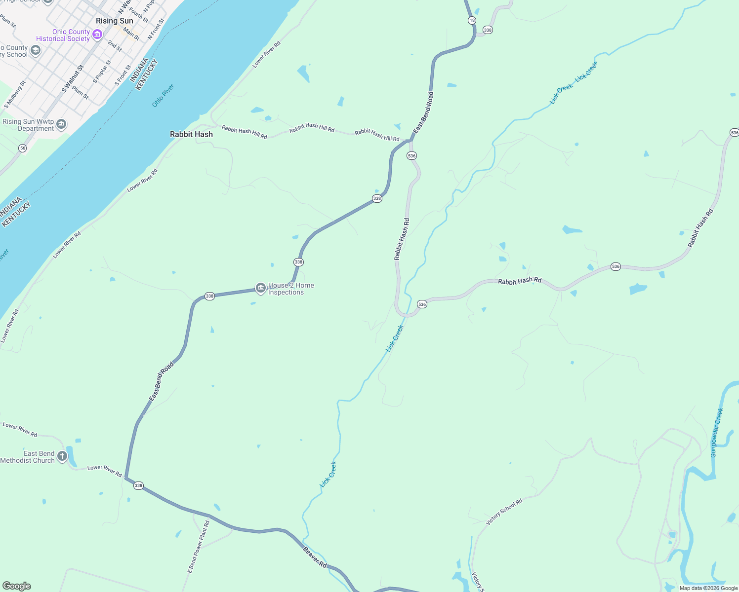 map of restaurants, bars, coffee shops, grocery stores, and more near 6161 Rabbit Hash Road in Union