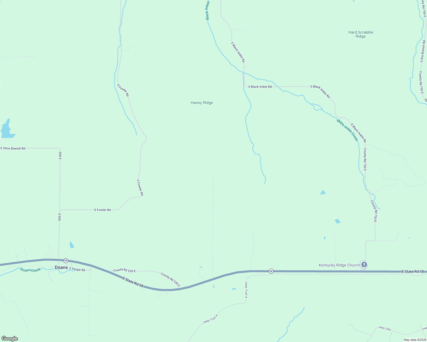 map of restaurants, bars, coffee shops, grocery stores, and more near County Road 625 East in Greene County
