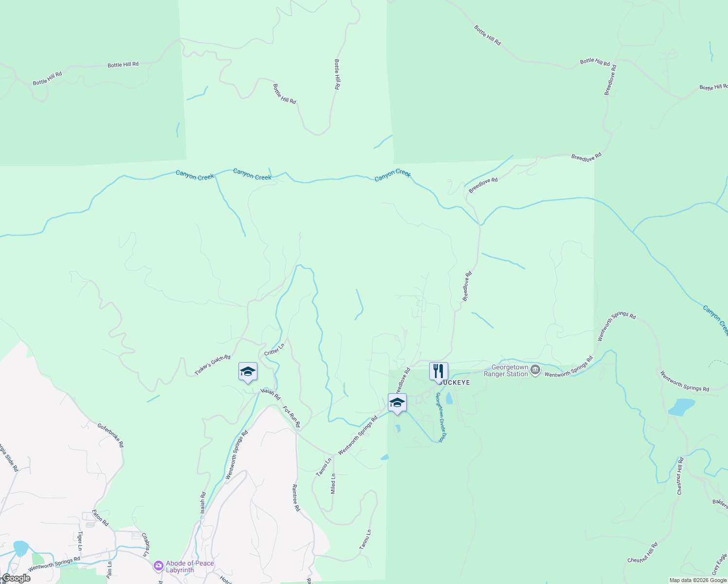 map of restaurants, bars, coffee shops, grocery stores, and more near 3046 Daisy Court Lane in Georgetown