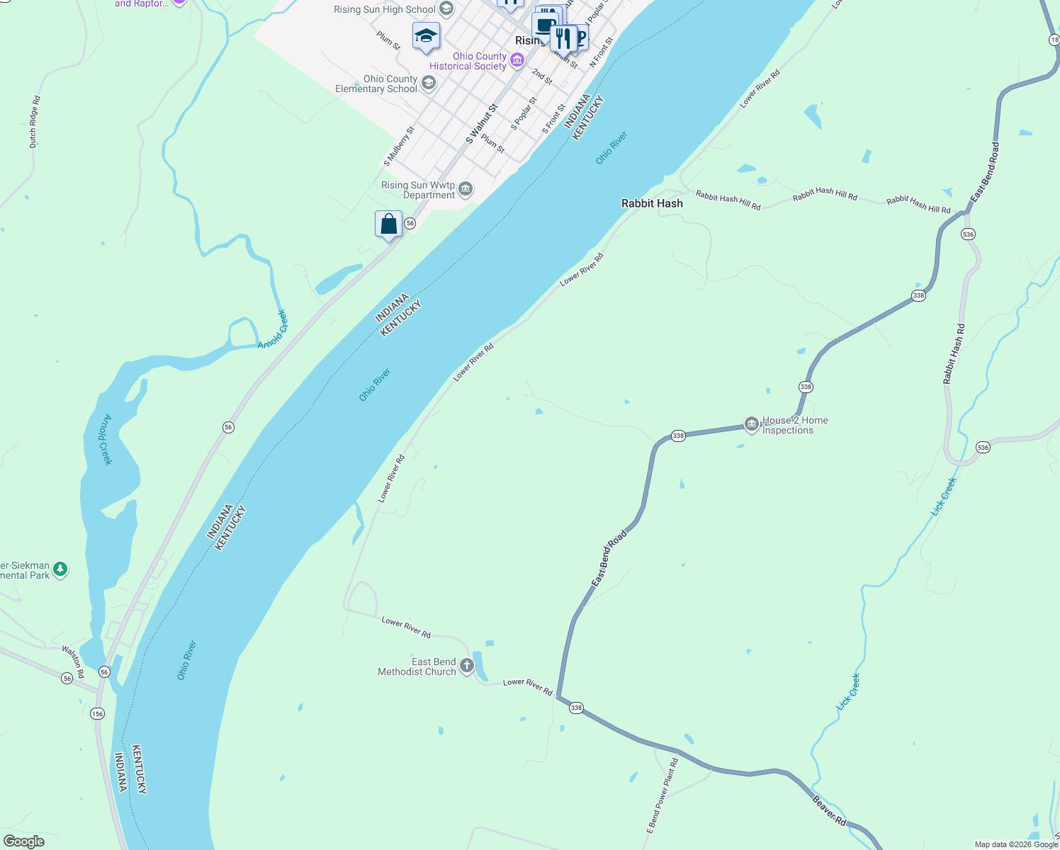 map of restaurants, bars, coffee shops, grocery stores, and more near 11213 East Bend Road in Union