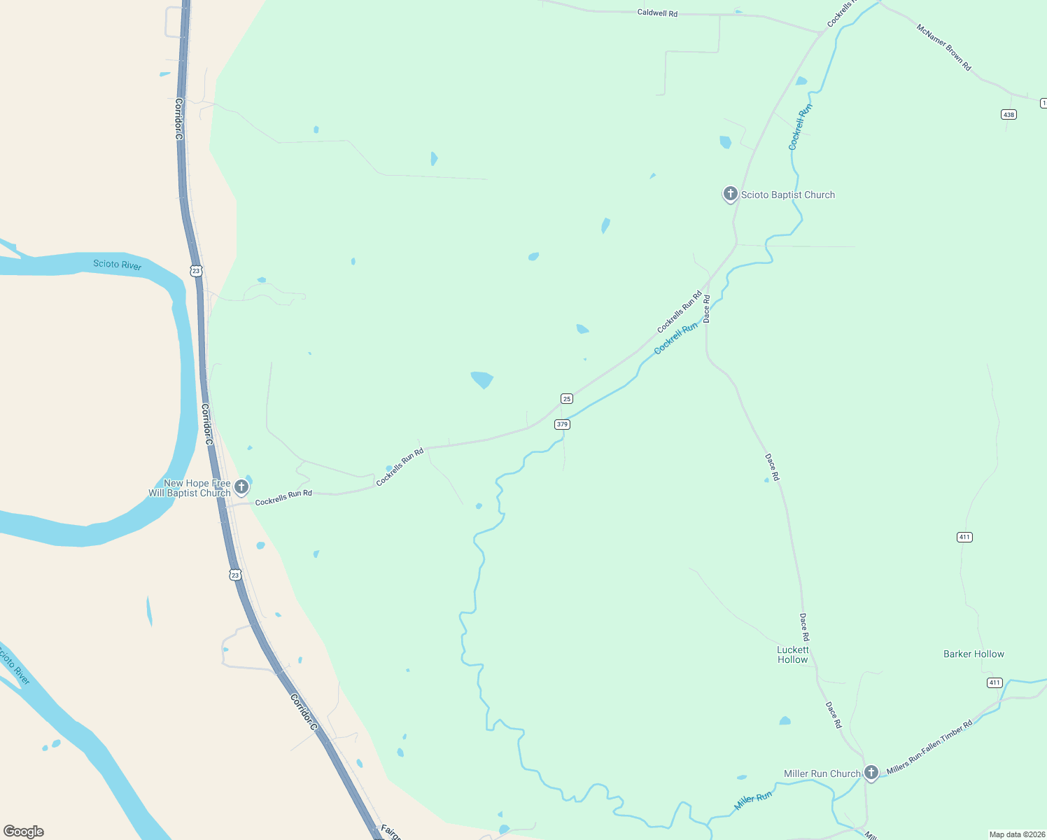 map of restaurants, bars, coffee shops, grocery stores, and more near 921A Cockrells Run Road in Lucasville