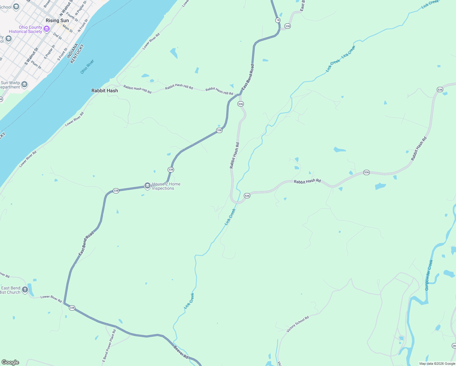map of restaurants, bars, coffee shops, grocery stores, and more near 6161 Rabbit Hash Road in Union