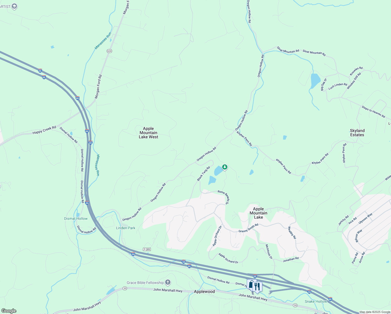 map of restaurants, bars, coffee shops, grocery stores, and more near in Linden