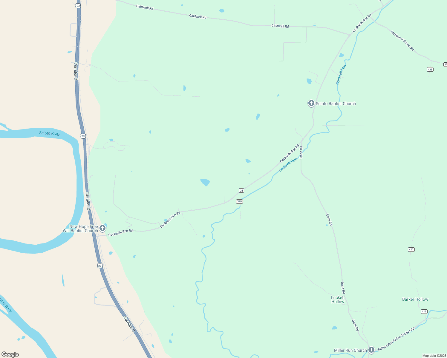 map of restaurants, bars, coffee shops, grocery stores, and more near 921A Cockrells Run Road in Lucasville