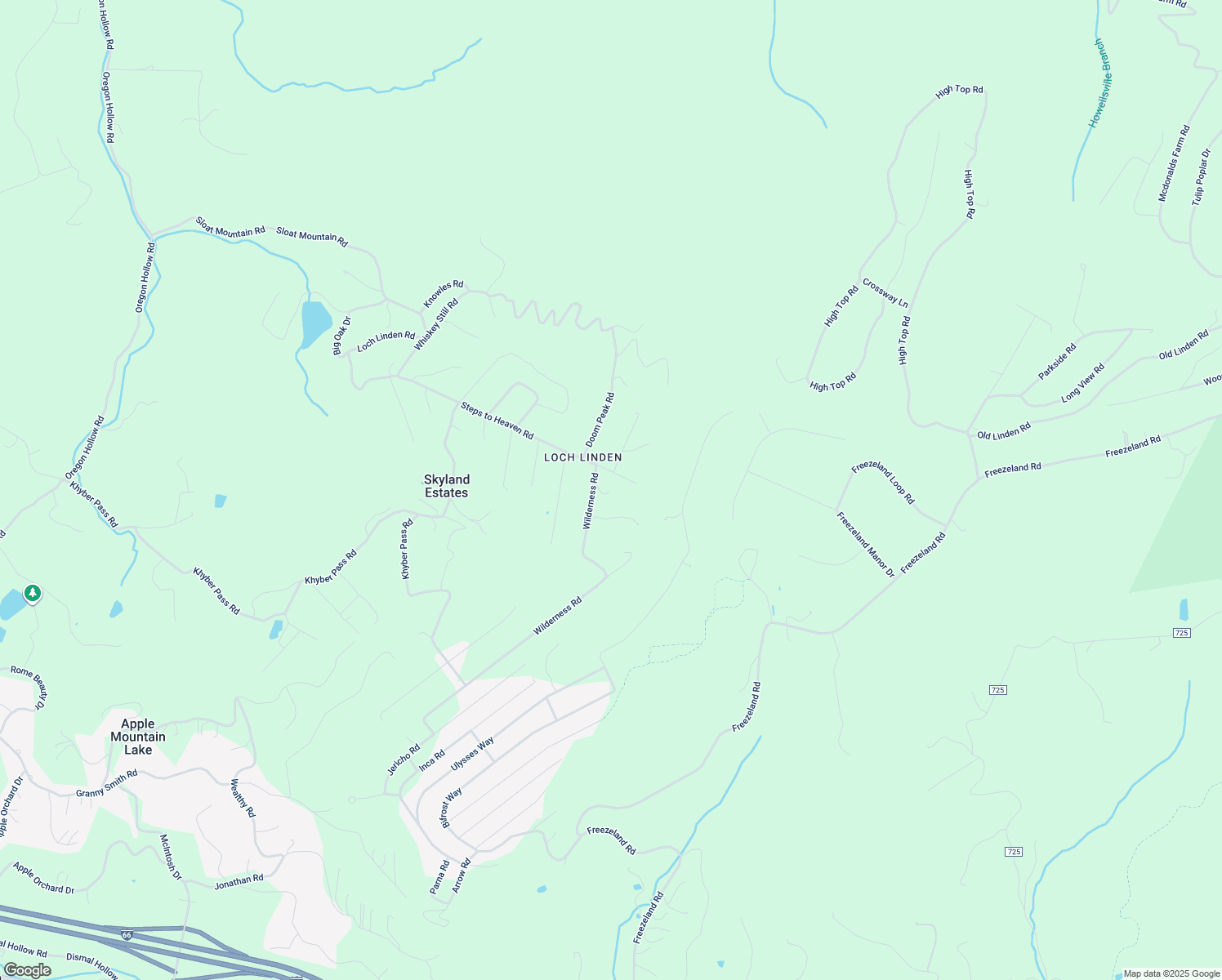 map of restaurants, bars, coffee shops, grocery stores, and more near 998 Wilderness Road in Linden