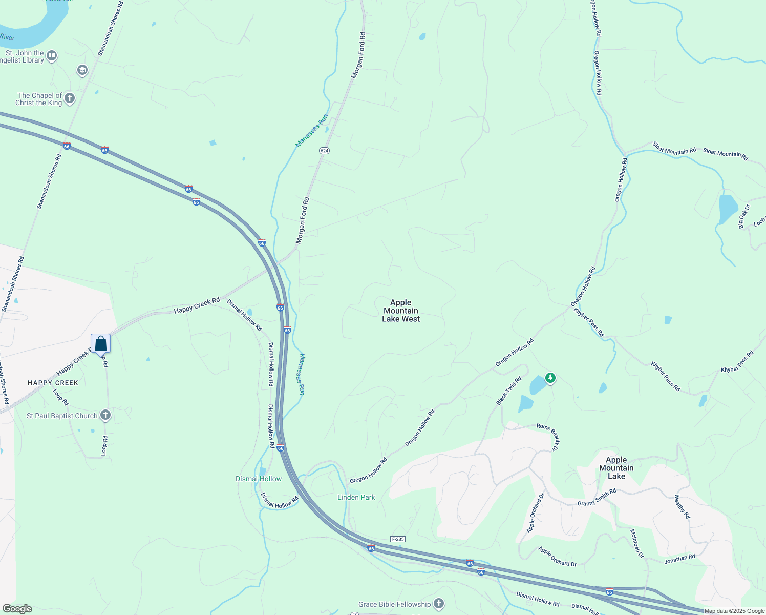 map of restaurants, bars, coffee shops, grocery stores, and more near 234 Baldwin Rd in Front Royal
