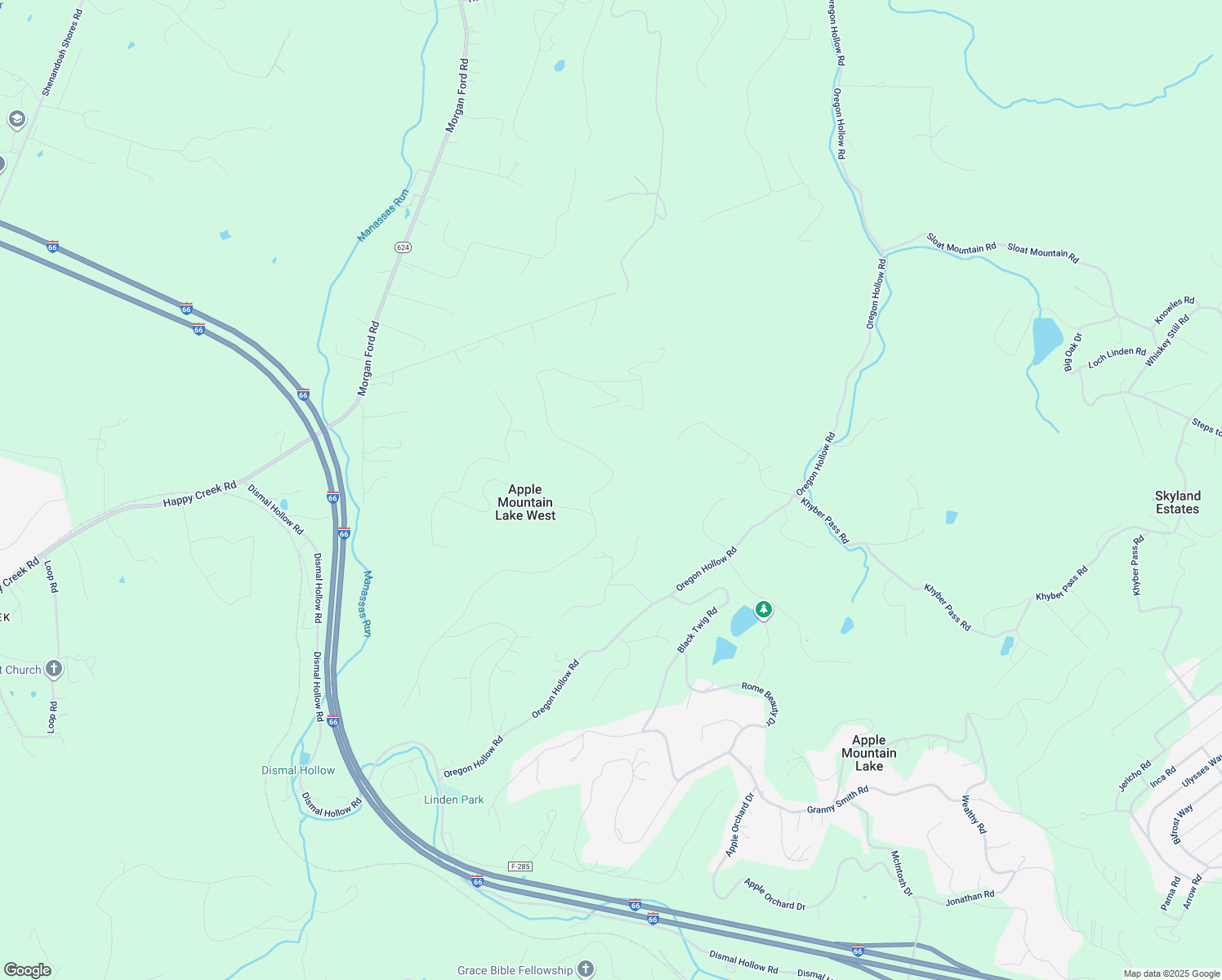 map of restaurants, bars, coffee shops, grocery stores, and more near 962 Applewood Drive in Front Royal