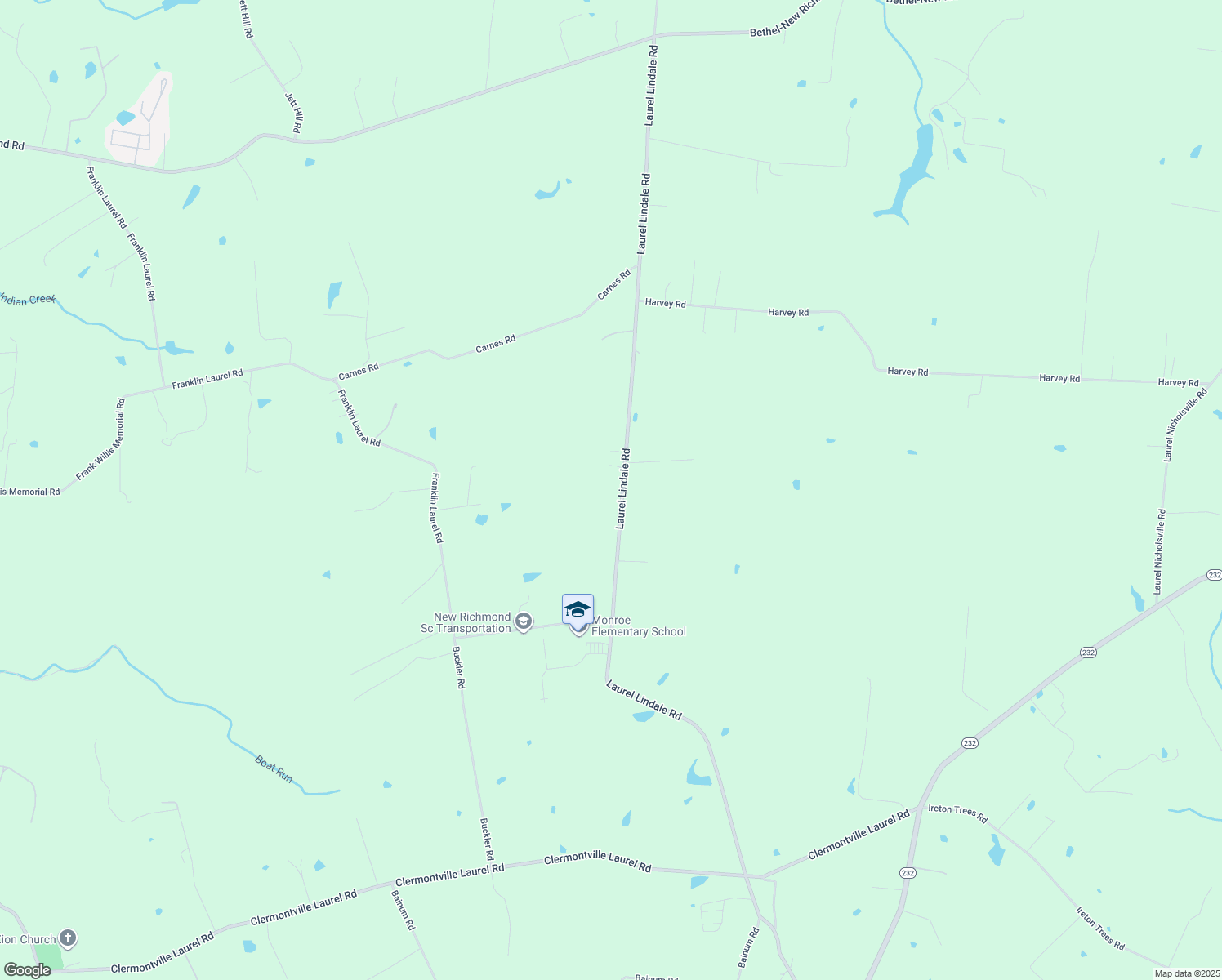 map of restaurants, bars, coffee shops, grocery stores, and more near 2227 Laurel Lindale Road in New Richmond