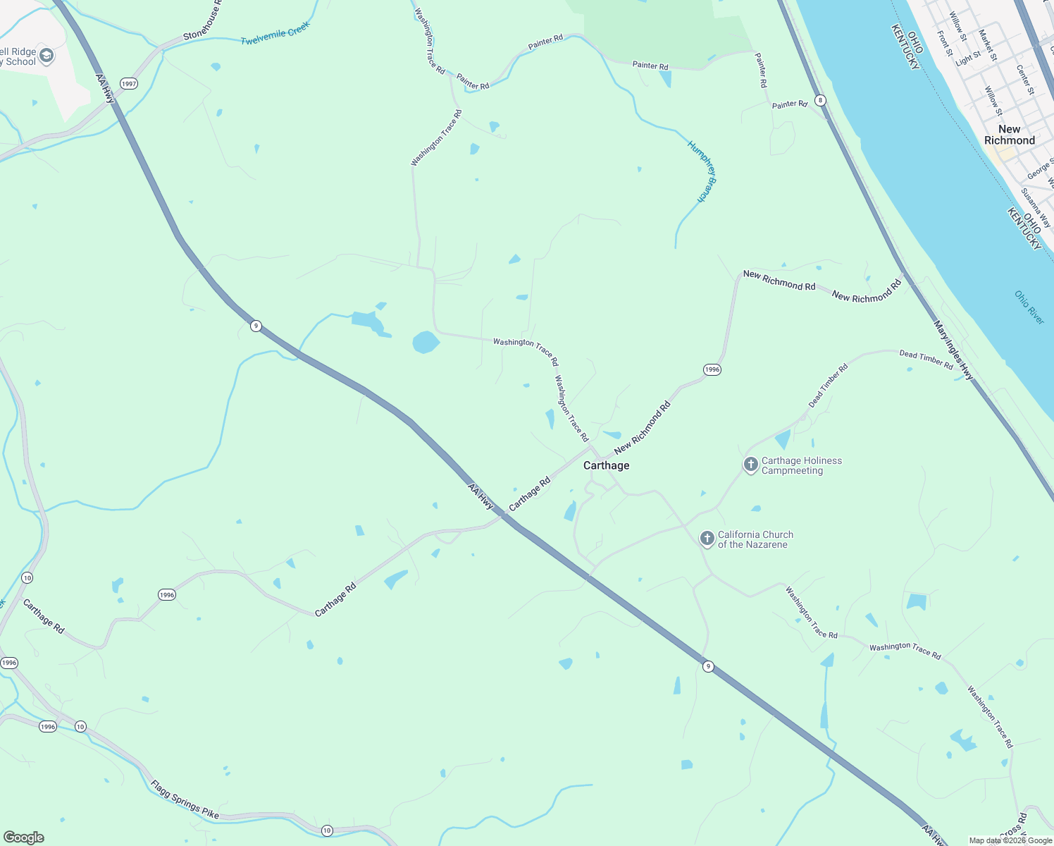 map of restaurants, bars, coffee shops, grocery stores, and more near 3442 Carthage Road in California