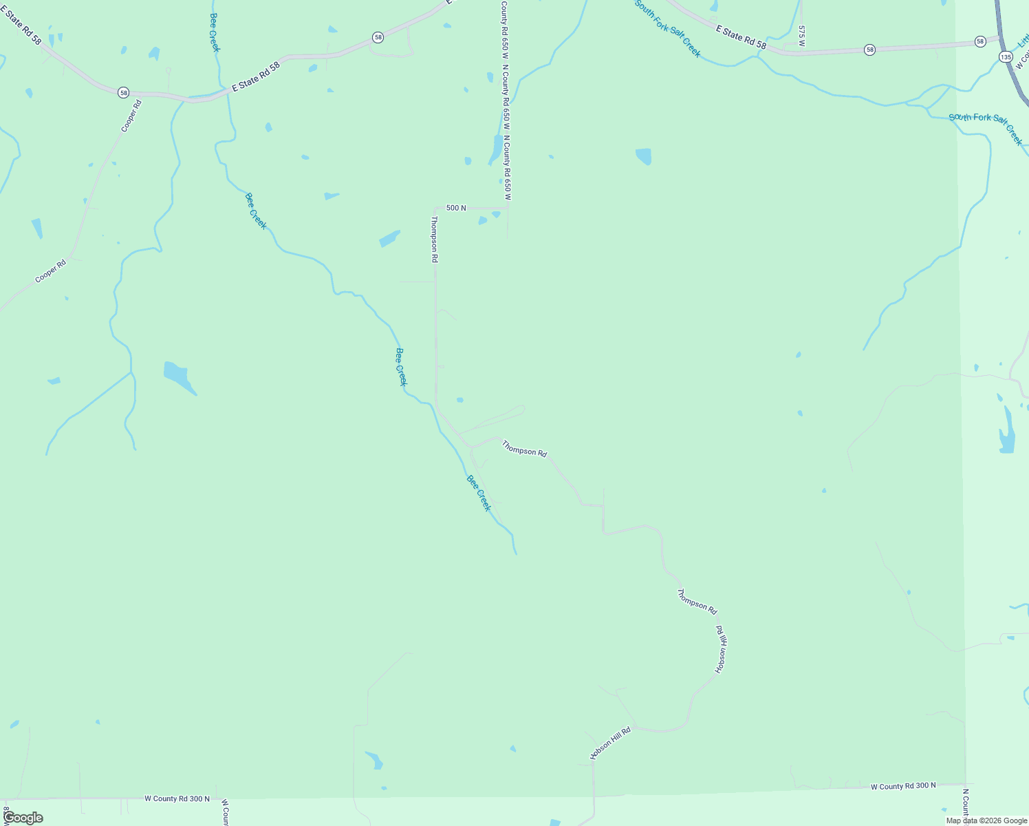 map of restaurants, bars, coffee shops, grocery stores, and more near 4325 North County Road 650 West in Brownstown