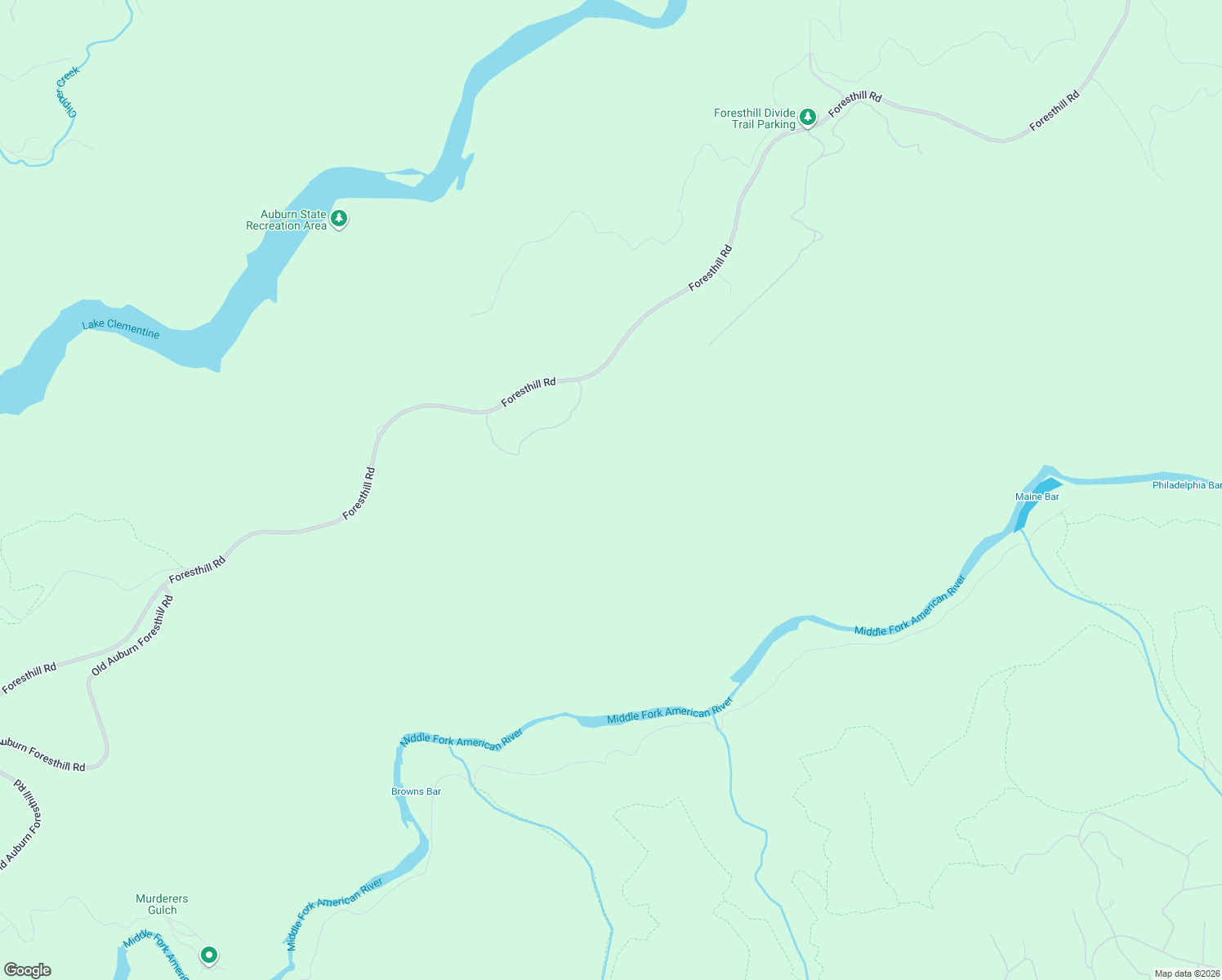 map of restaurants, bars, coffee shops, grocery stores, and more near 15540 Foresthill Road in Foresthill