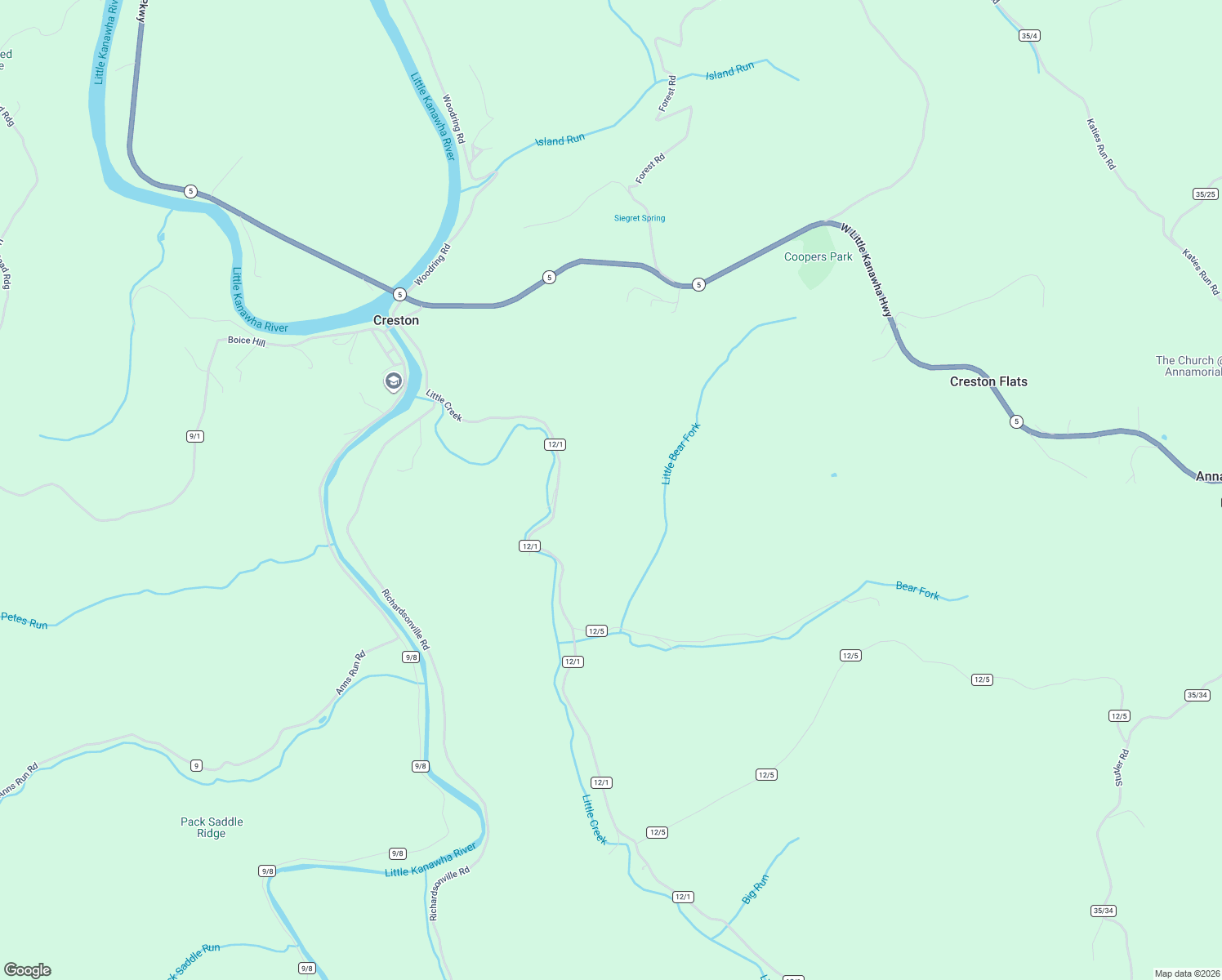 map of restaurants, bars, coffee shops, grocery stores, and more near in Creston