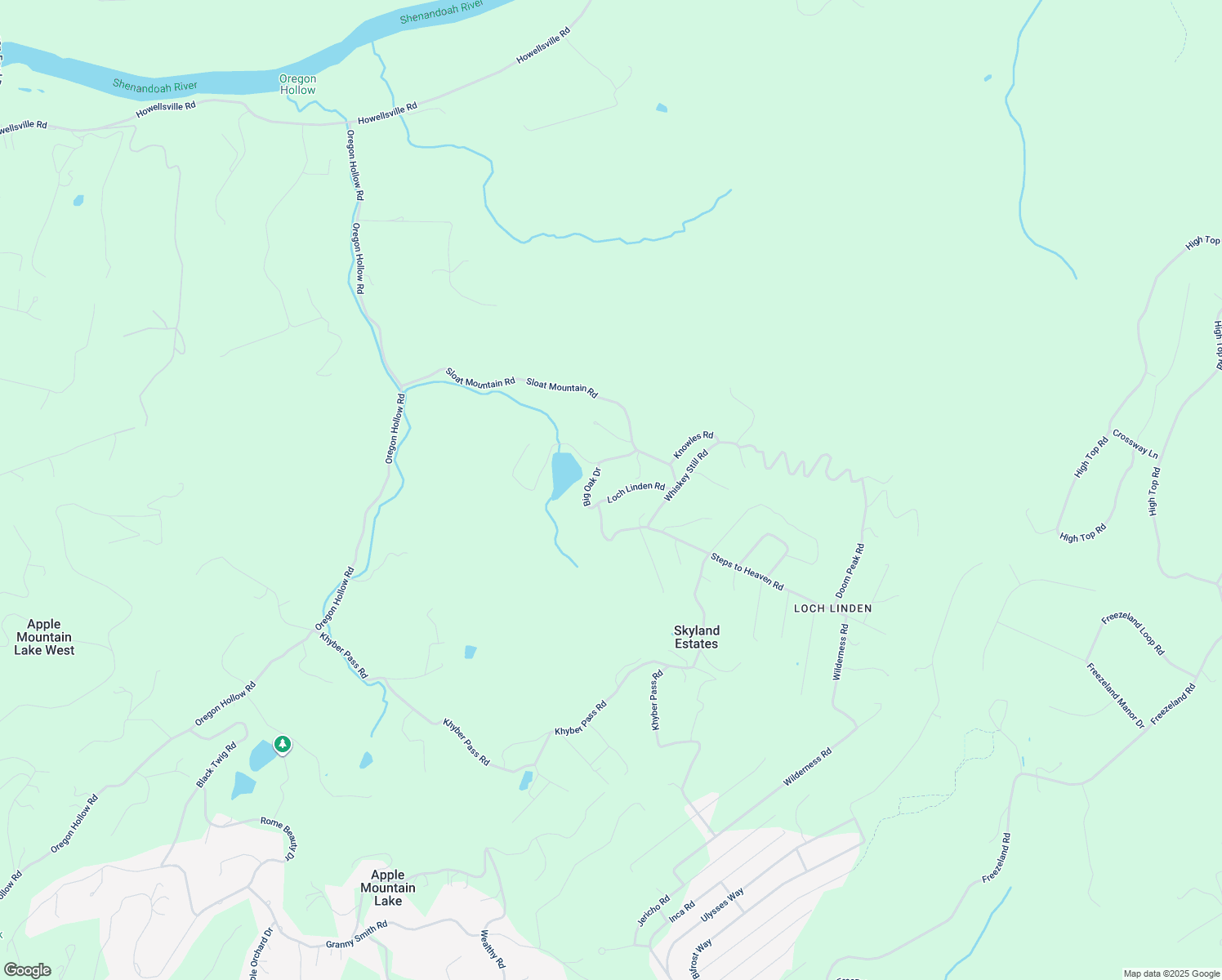 map of restaurants, bars, coffee shops, grocery stores, and more near Loch Linden Road in Skyland Estates
