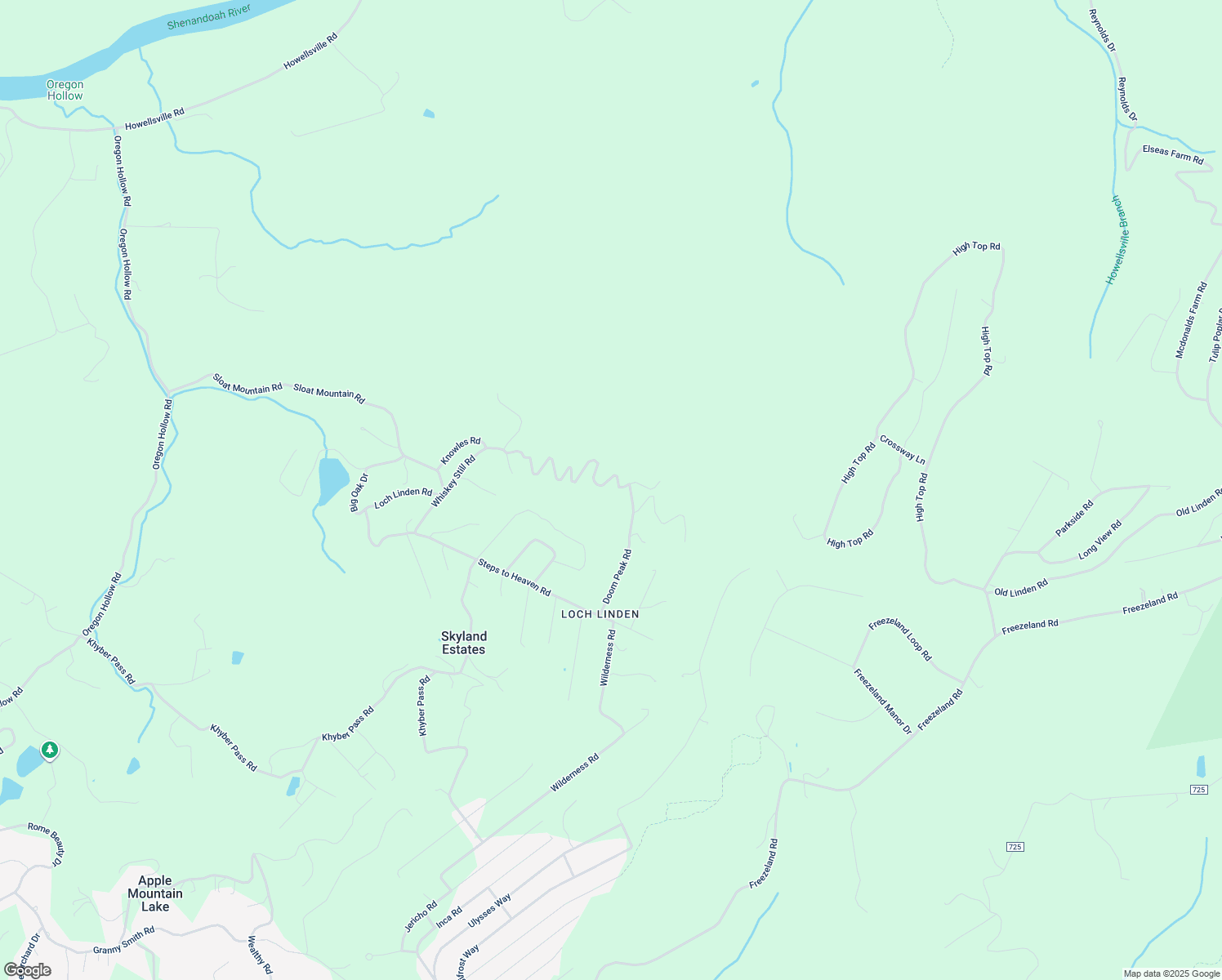 map of restaurants, bars, coffee shops, grocery stores, and more near 415 Doom Peak Road in Linden