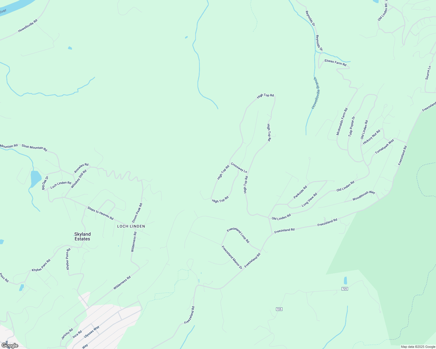 map of restaurants, bars, coffee shops, grocery stores, and more near 2196 High Top Road in Linden