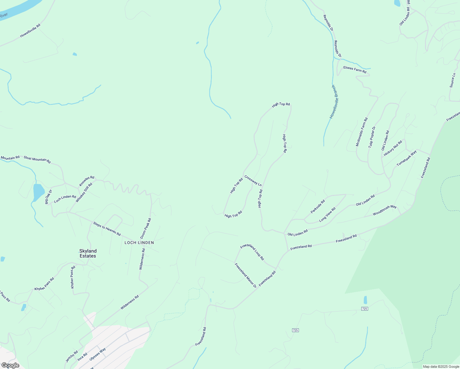 map of restaurants, bars, coffee shops, grocery stores, and more near 2168 High Top Road in Linden