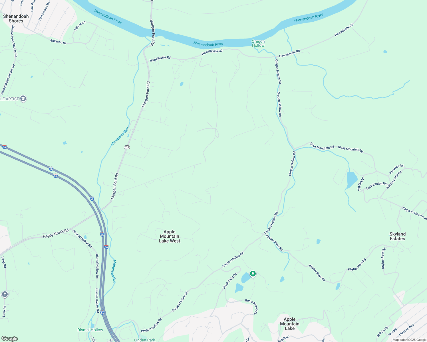 map of restaurants, bars, coffee shops, grocery stores, and more near 100 Wildcat Drive in Front Royal
