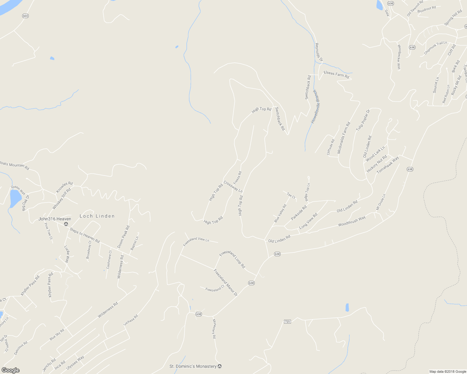 map of restaurants, bars, coffee shops, grocery stores, and more near High Top Road in Warren County