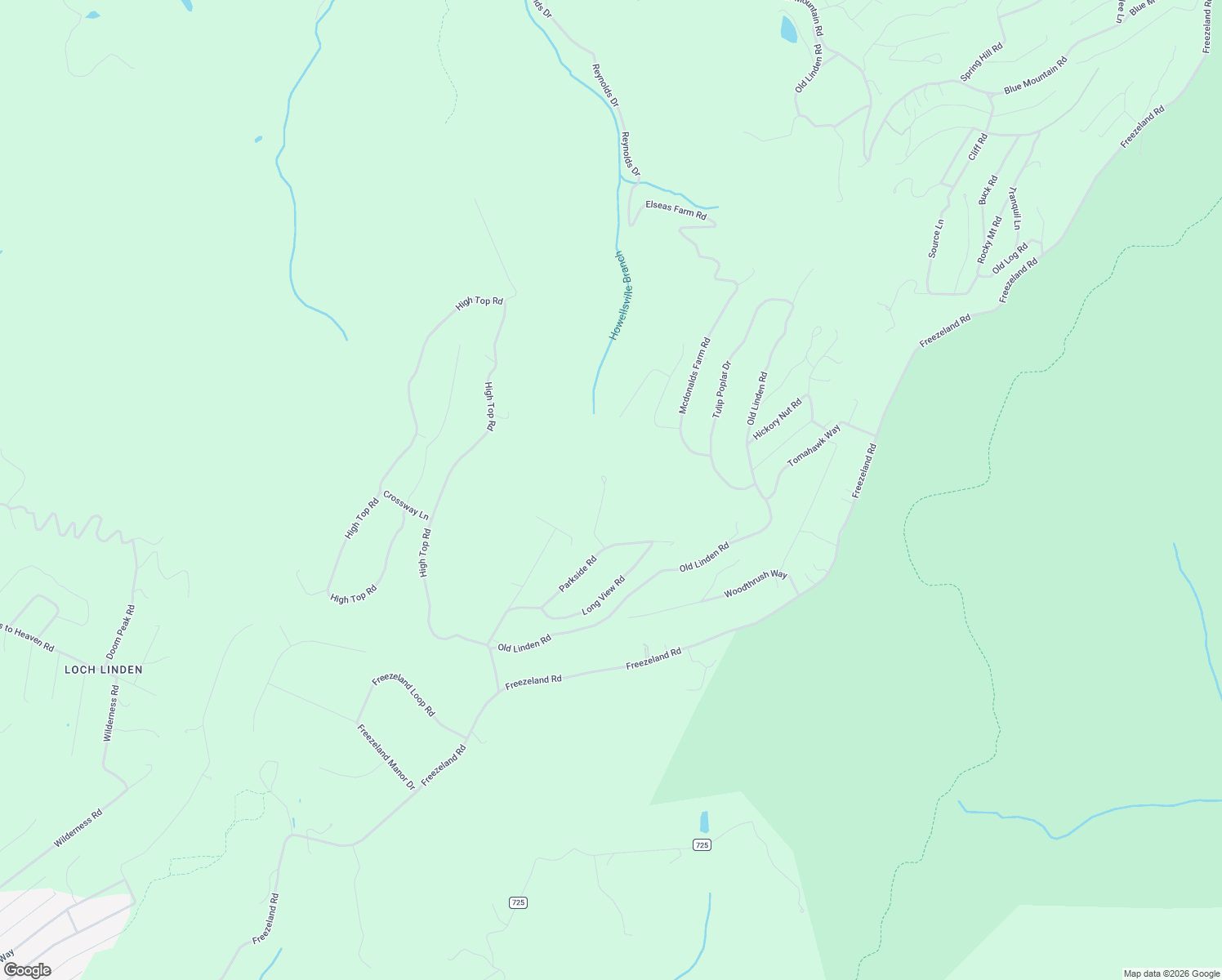 map of restaurants, bars, coffee shops, grocery stores, and more near 224 Ridge Top Lane in Linden