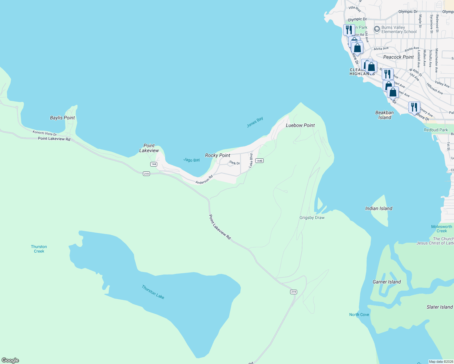 map of restaurants, bars, coffee shops, grocery stores, and more near 13035 Anderson Road in Lower Lake