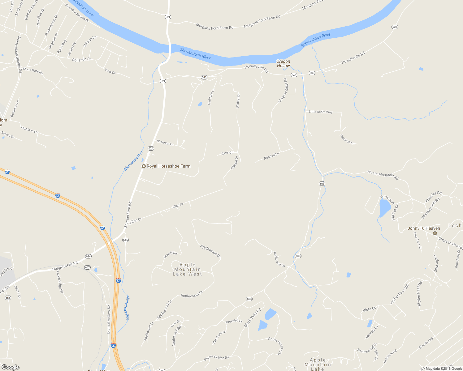map of restaurants, bars, coffee shops, grocery stores, and more near 100 Wildcat Drive in Front Royal